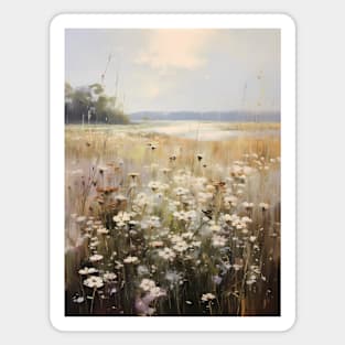 Wildflower Field Landscape Oil Painting Magnet